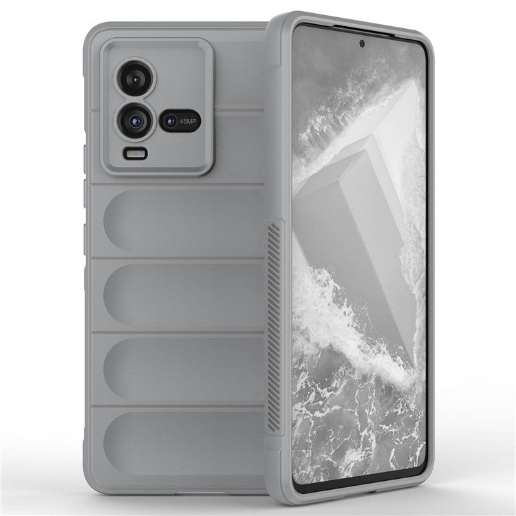 For vivo iQOO 10 5G Rugged Back Drop Protection TPU Case Precise Cutout Anti-Scratch Phone Cover - Light Grey