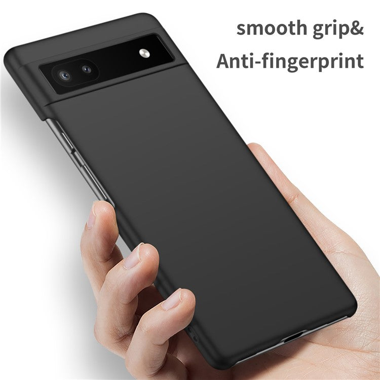 For Google Pixel 6a Anti-fingerprint Phone Case Hard PC Cell Phone Cover - Black