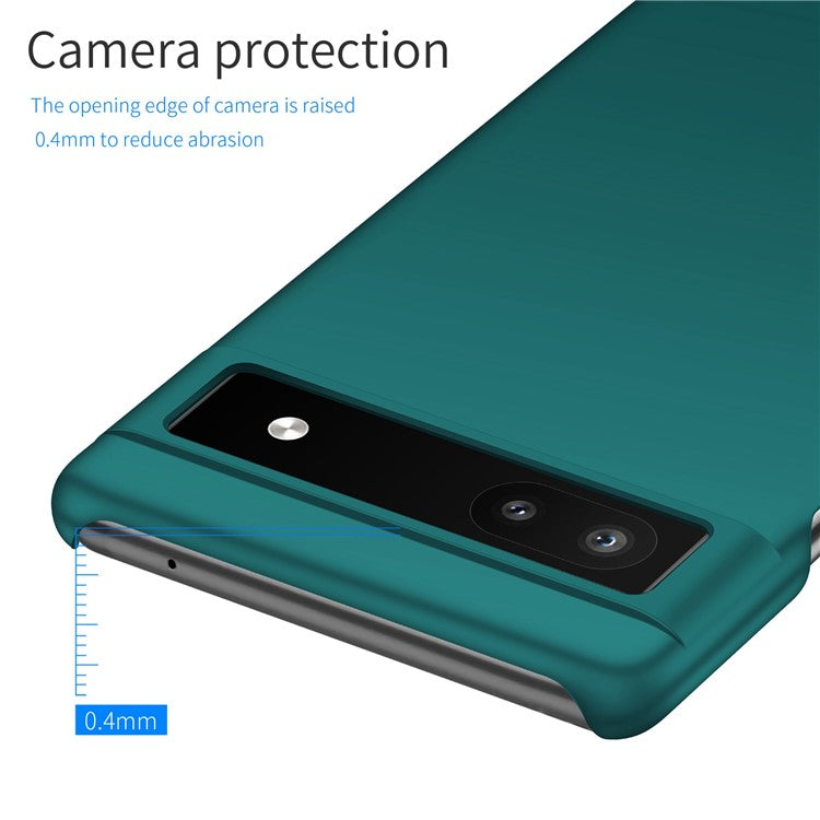 For Google Pixel 6a Anti-fingerprint Phone Case Hard PC Cell Phone Cover - Green