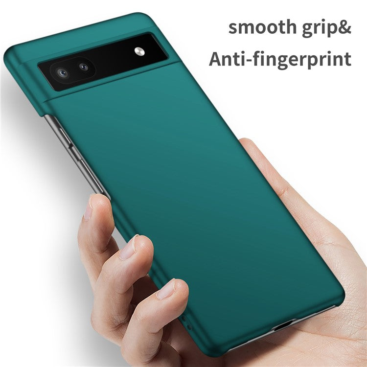 For Google Pixel 6a Anti-fingerprint Phone Case Hard PC Cell Phone Cover - Green