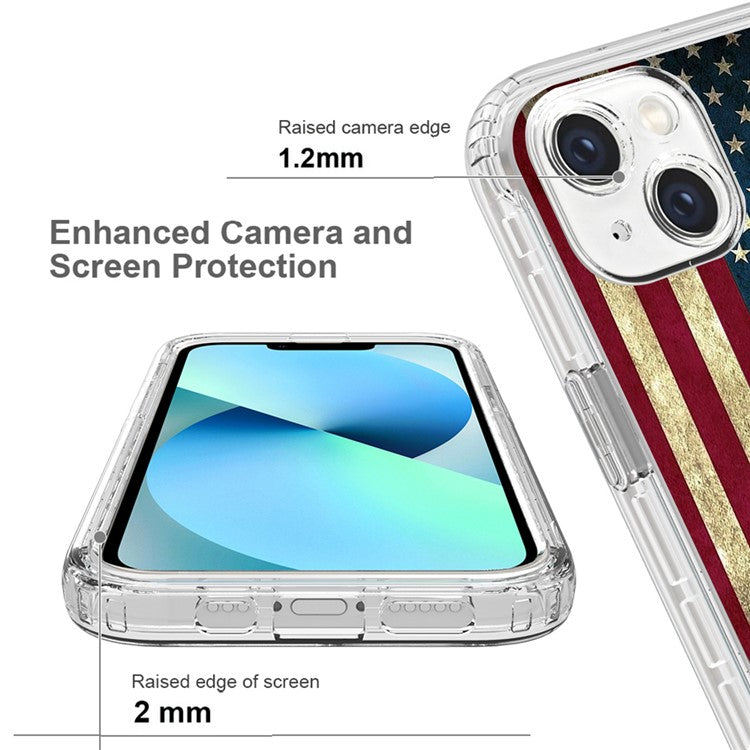 For-iPhone-14-6.1-inch-/-13-6.1-inch-Pattern-Printing-Clear-Phone-Case-Hybrid-PC-+-TPU-Protective-Cover---US-Flag