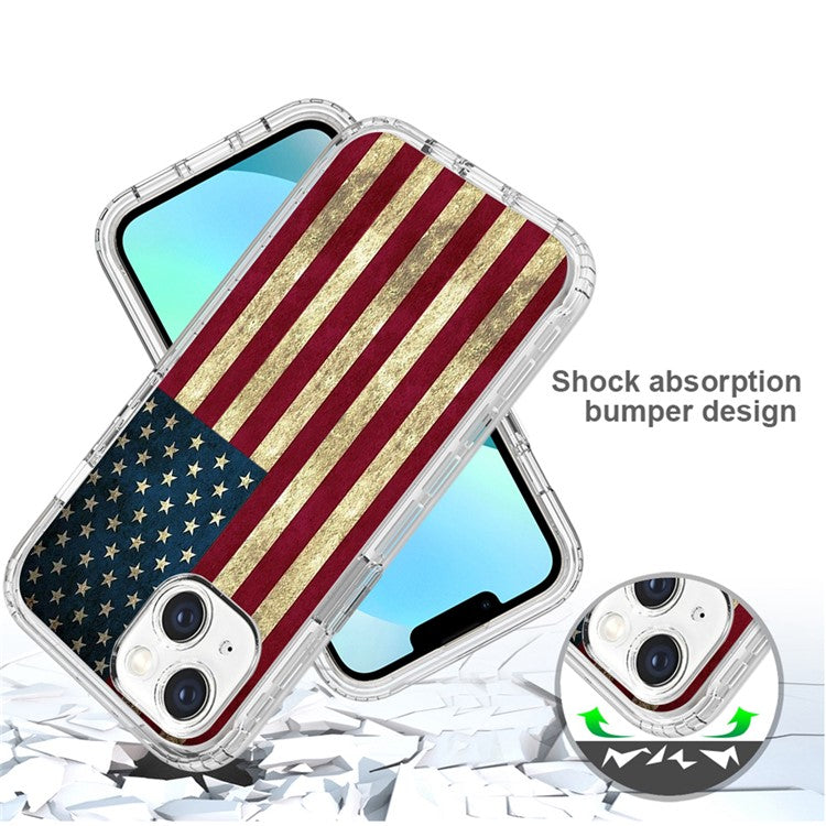 For-iPhone-14-6.1-inch-/-13-6.1-inch-Pattern-Printing-Clear-Phone-Case-Hybrid-PC-+-TPU-Protective-Cover---US-Flag