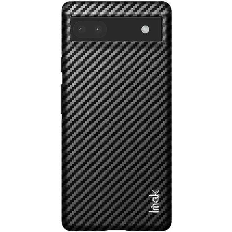 IMAK Ruiyi Series Carbon Fiber Texture Case for Google Pixel 6a, PU Leather Coated PC Anti-drop Phone Back Cover