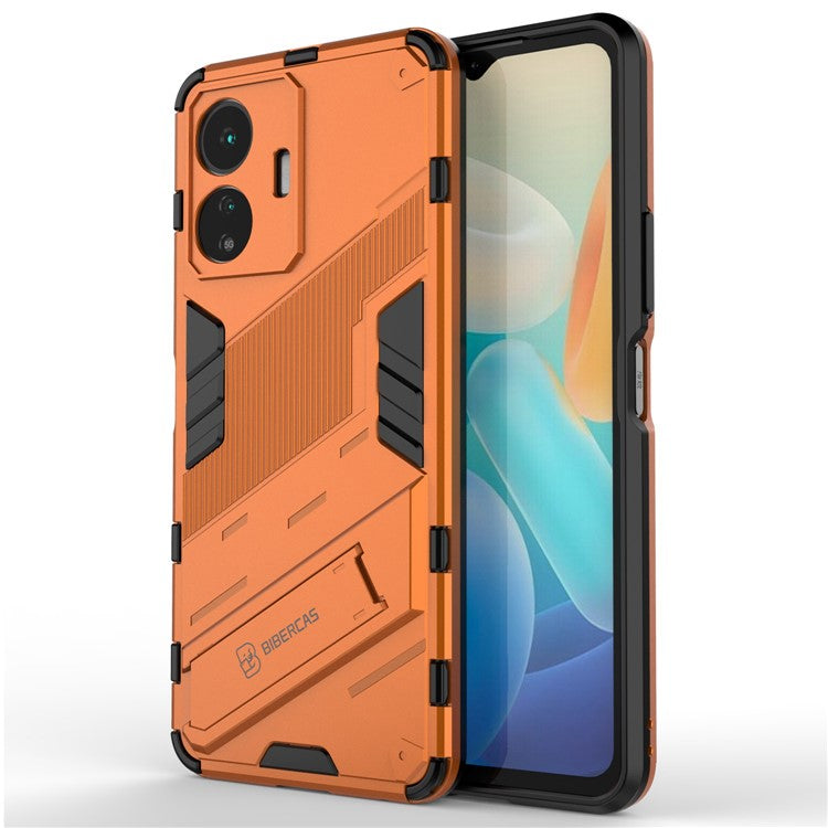 For vivo Y77 5G Hybrid TPU + PC Phone Case Kickstand Anti-scratch Mobile Phone Back Cover - Orange