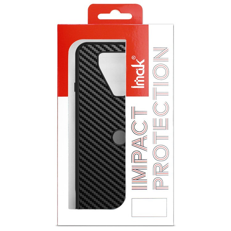 IMAK LX-5 Series for Google Pixel 6a Carbon Fiber Texture Drop-proof Anti-wear Back Cover Leather Coated TPU PC Bottom Case