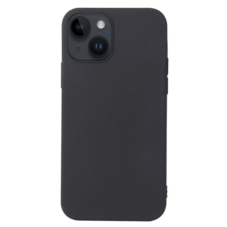 For-iPhone-14-/-13-Matte-Surface-Flexible-TPU-Phone-Cover-Anti-Drop-Back-Case---Black