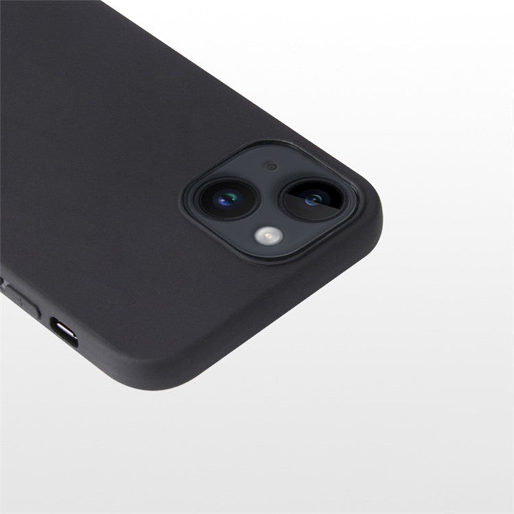 For-iPhone-14-/-13-Matte-Surface-Flexible-TPU-Phone-Cover-Anti-Drop-Back-Case---Black