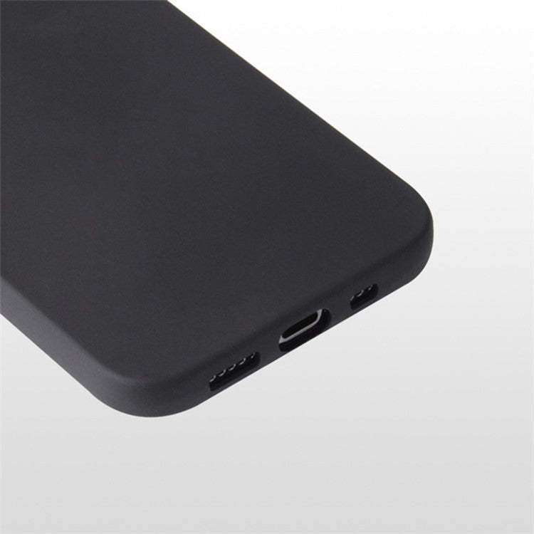 For-iPhone-14-/-13-Matte-Surface-Flexible-TPU-Phone-Cover-Anti-Drop-Back-Case---Black