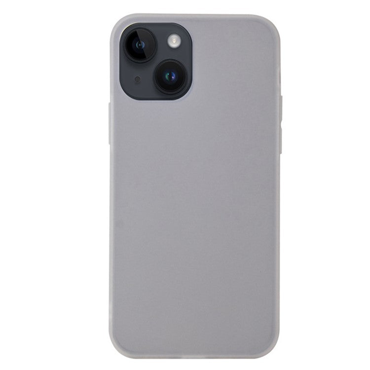 For-iPhone-14-/-13-Matte-Surface-Flexible-TPU-Phone-Cover-Anti-Drop-Back-Case---Transparent-White