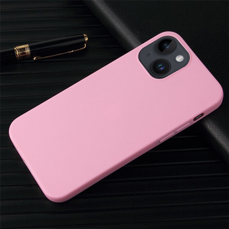 For-iPhone-14-/-13-Matte-Surface-Flexible-TPU-Phone-Cover-Anti-Drop-Back-Case---Pink