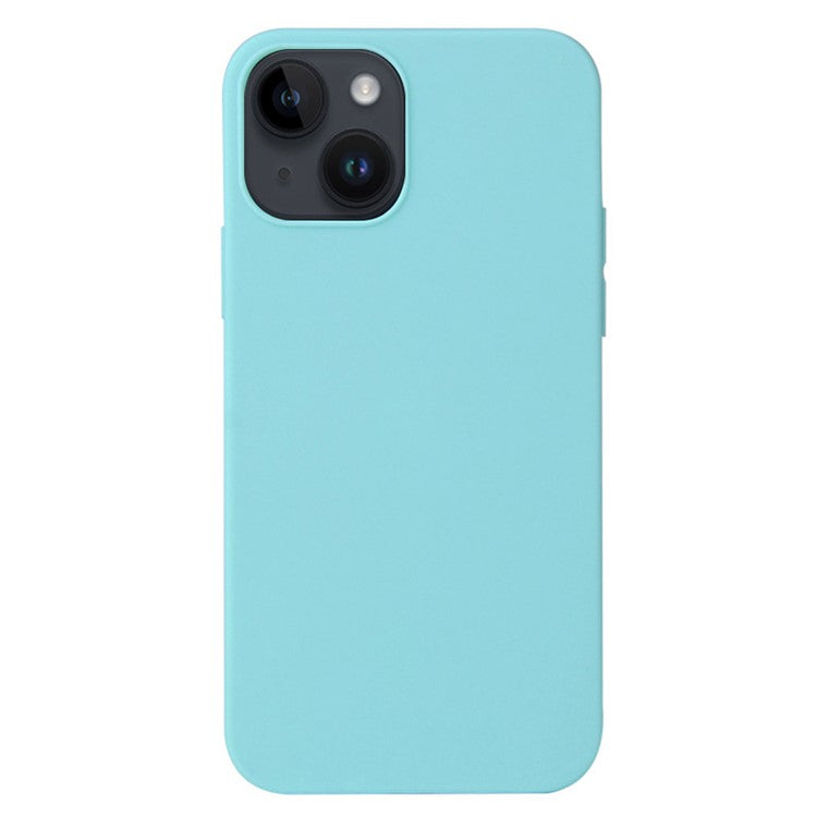 For-iPhone-14-/-13-Matte-Surface-Flexible-TPU-Phone-Cover-Anti-Drop-Back-Case---Sky-Blue