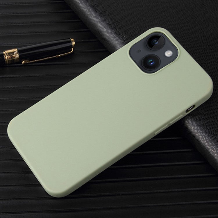 For-iPhone-14-/-13-Matte-Surface-Flexible-TPU-Phone-Cover-Anti-Drop-Back-Case---Matcha-Green