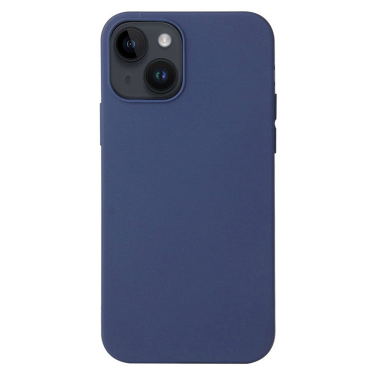 For-iPhone-14-/-13-Matte-Surface-Flexible-TPU-Phone-Cover-Anti-Drop-Back-Case---Dark-Blue