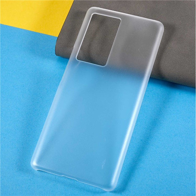 For vivo iQOO 8 Pro Light Thin Scratch-resistant Cell Phone Case Rubberized Glossy PC Back Shell - Transparent