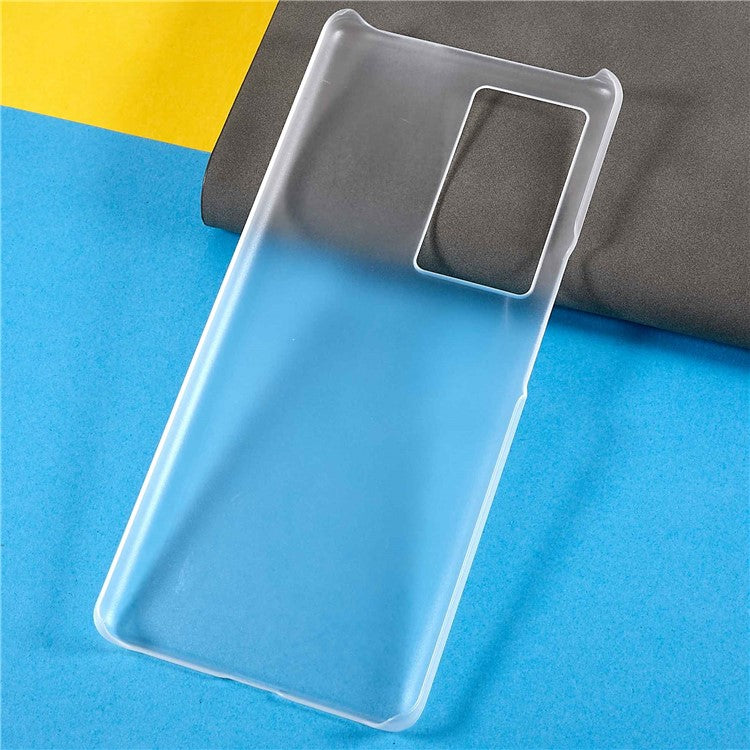 For vivo iQOO 8 Pro Light Thin Scratch-resistant Cell Phone Case Rubberized Glossy PC Back Shell - Transparent