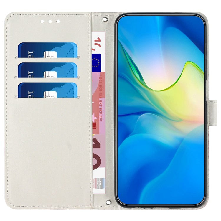 For-iPhone-14-/-13-6.1-inch-Marble-Pattern-Printing-Stand-Phone-Case-PU-Leather-Magnetic-Clasp-Wallet-Cover-with-Strap---Blue-/-Green