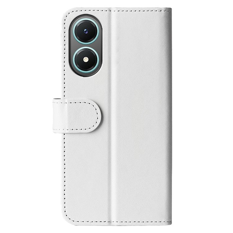 For vivo Y02s 4G Anti-drop Anti-scratch Crazy Horse Texture Wallet Case PU Leather + TPU Stand Function Phone Shell - White