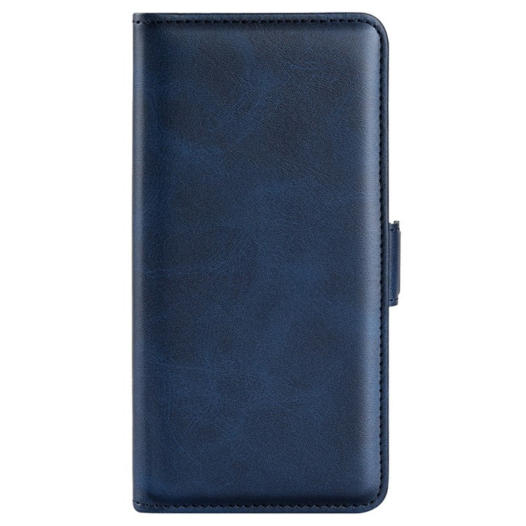 For vivo Y02s 4G Stand Design Textured PU Leather Anti-fall Phone Case Wallet Folio Flip Magnetic Shell - Blue