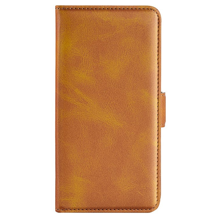 For vivo Y02s 4G Stand Design Textured PU Leather Anti-fall Phone Case Wallet Folio Flip Magnetic Shell - Yellow