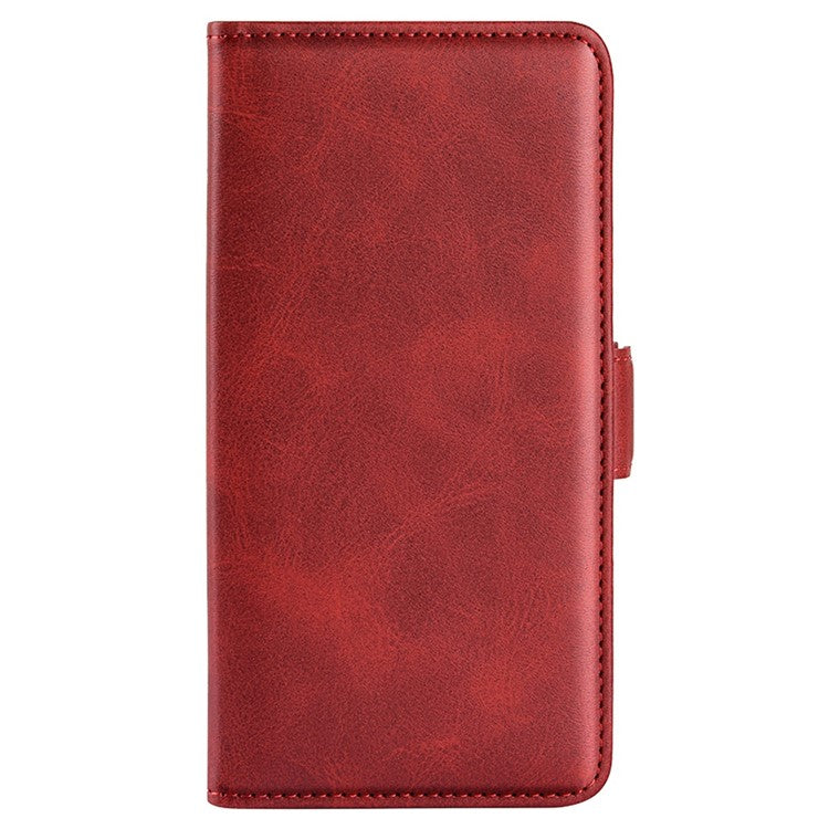 For vivo Y02s 4G Stand Design Textured PU Leather Anti-fall Phone Case Wallet Folio Flip Magnetic Shell - Red