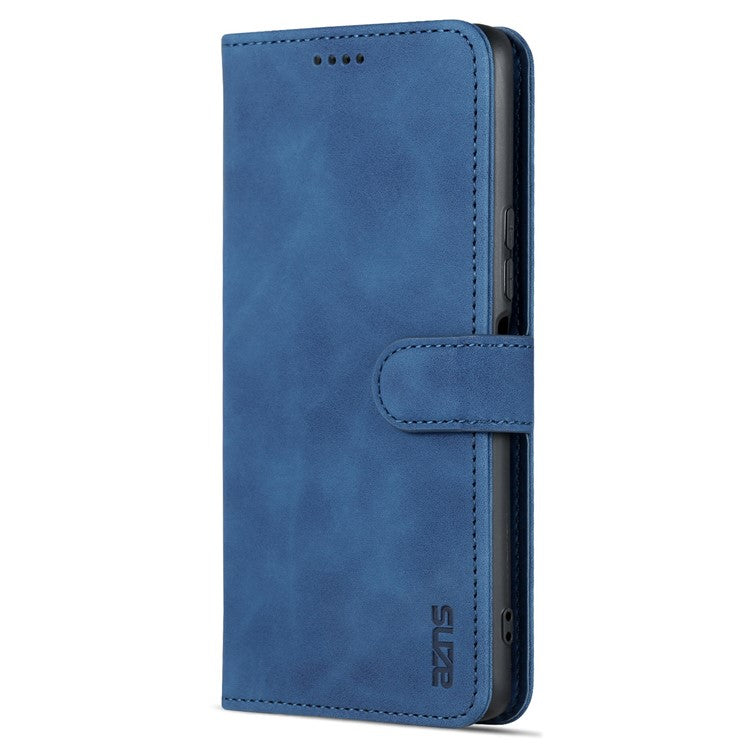 AZNS For vivo Y77e 5G / Y77 5G Phone Protective Flip Cover PU Leather Coated TPU Interior Case with Stand - Blue