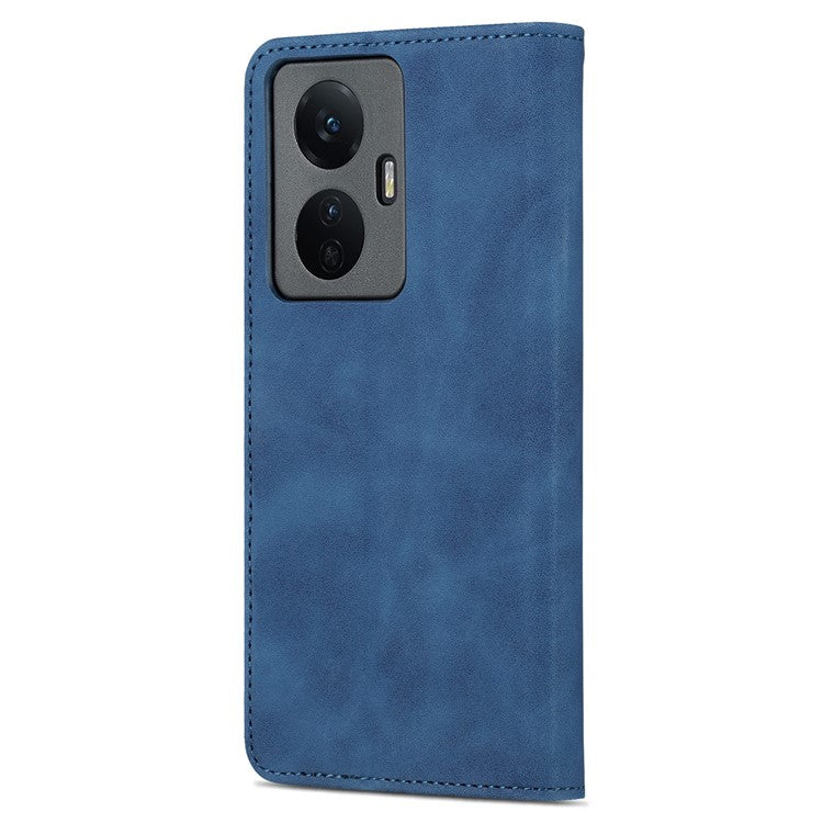 AZNS For vivo Y77e 5G / Y77 5G Phone Protective Flip Cover PU Leather Coated TPU Interior Case with Stand - Blue