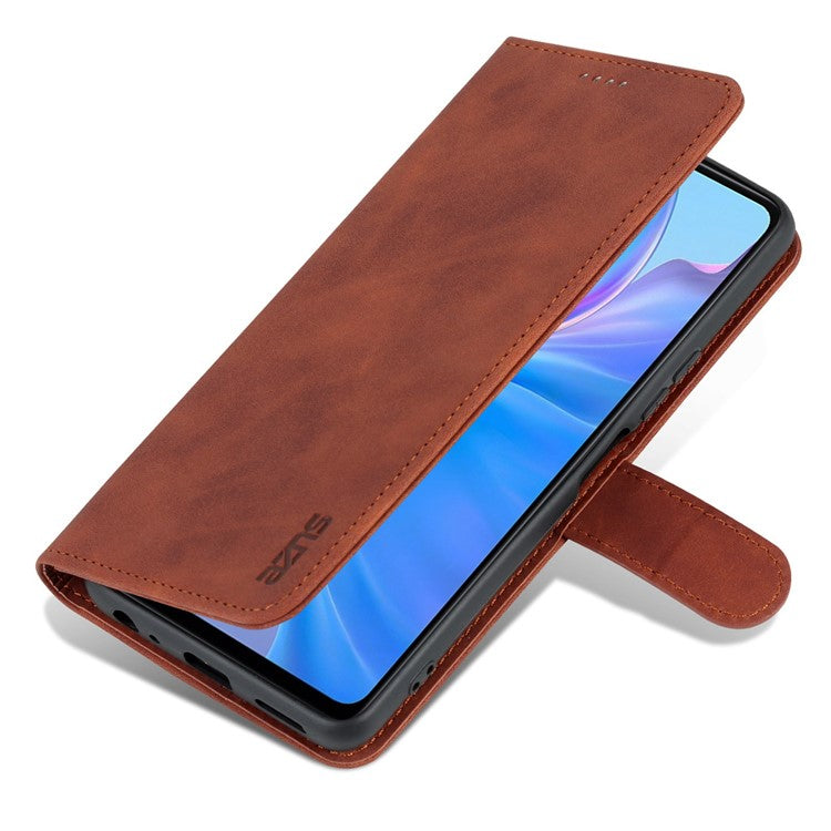 AZNS For vivo Y77e 5G / Y77 5G Phone Protective Flip Cover PU Leather Coated TPU Interior Case with Stand - Brown