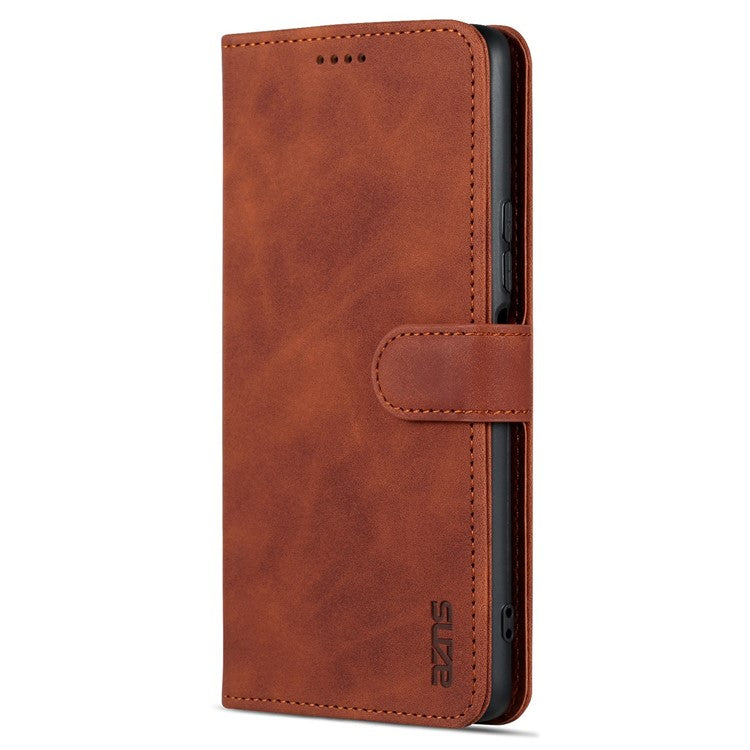 AZNS For vivo Y77e 5G / Y77 5G Phone Protective Flip Cover PU Leather Coated TPU Interior Case with Stand - Brown