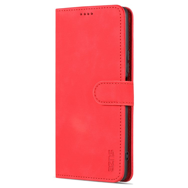 AZNS For vivo Y77e 5G / Y77 5G Phone Protective Flip Cover PU Leather Coated TPU Interior Case with Stand - Red