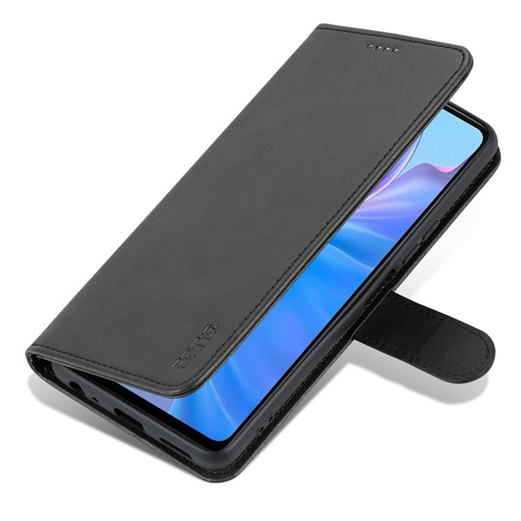 AZNS For vivo Y77e 5G / Y77 5G Phone Protective Flip Cover PU Leather Coated TPU Interior Case with Stand - Black