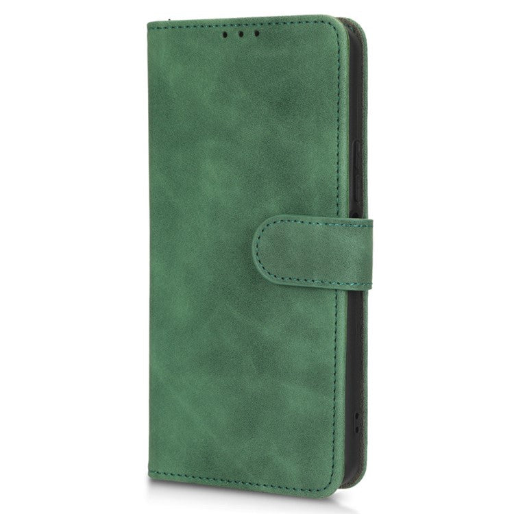 For vivo Y77 5G PU Leather Wallet Case Viewing Stand Skin-Touch Feeling Magnetic Flip Protective Phone Cover - Green