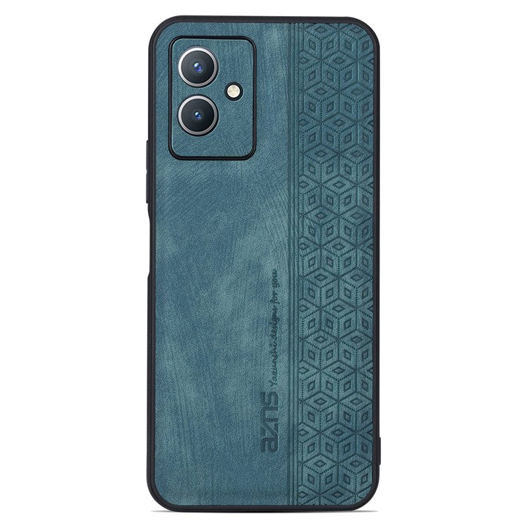 AZNS For vivo Y55 5G Slim Protective Back Cover PU Leather Coated TPU Anti-drop Mobile Phone Case - Green