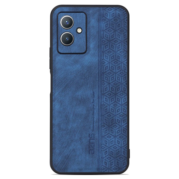 AZNS For vivo Y55 5G Slim Protective Back Cover PU Leather Coated TPU Anti-drop Mobile Phone Case - Blue