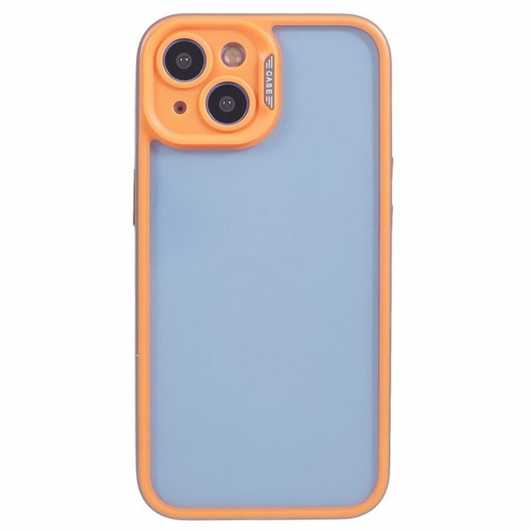 For-iPhone-13-/-14-Protective-Case-Shockproof-TPU+Acrylic-Cell-Phone-Cover---Orange