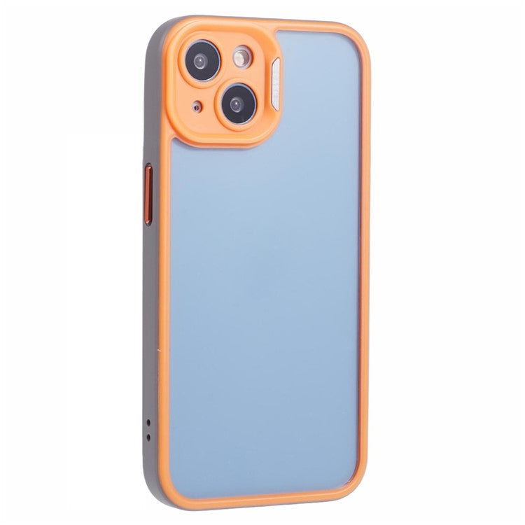 For-iPhone-13-/-14-Protective-Case-Shockproof-TPU+Acrylic-Cell-Phone-Cover---Orange