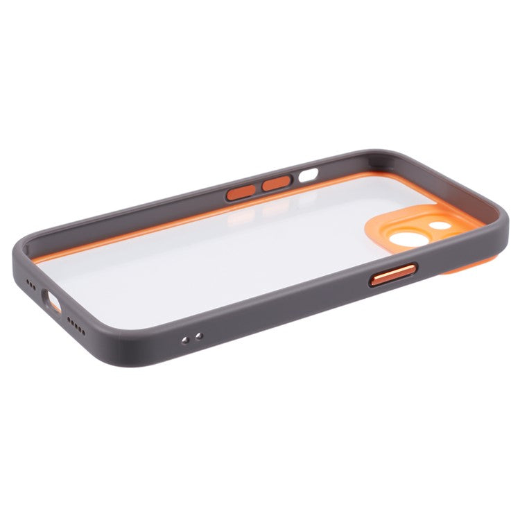 For-iPhone-13-/-14-Protective-Case-Shockproof-TPU+Acrylic-Cell-Phone-Cover---Orange