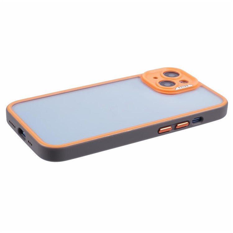 For-iPhone-13-/-14-Protective-Case-Shockproof-TPU+Acrylic-Cell-Phone-Cover---Orange