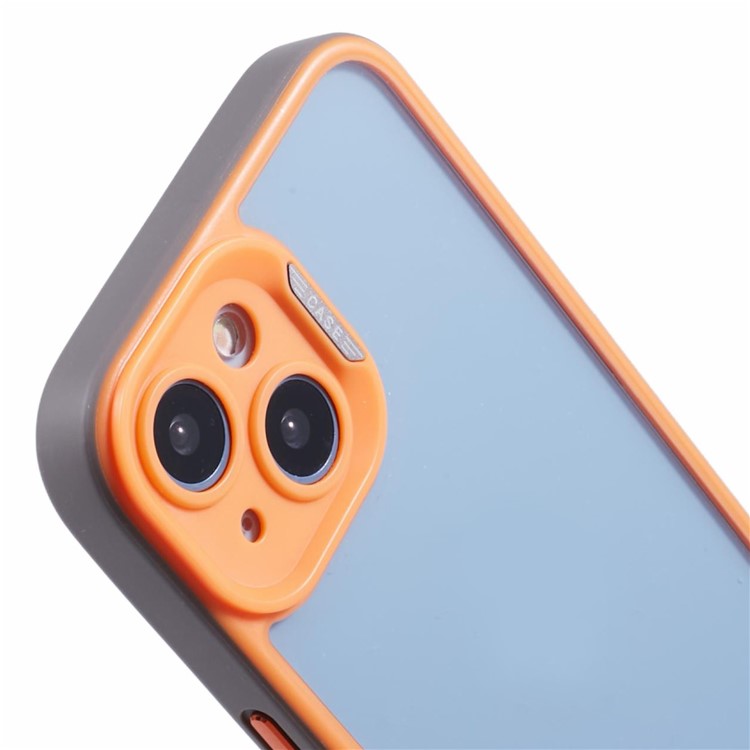 For-iPhone-13-/-14-Protective-Case-Shockproof-TPU+Acrylic-Cell-Phone-Cover---Orange