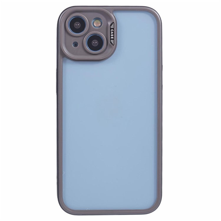 For-iPhone-13-/-14-Protective-Case-Shockproof-TPU+Acrylic-Cell-Phone-Cover---Titanium-Grey