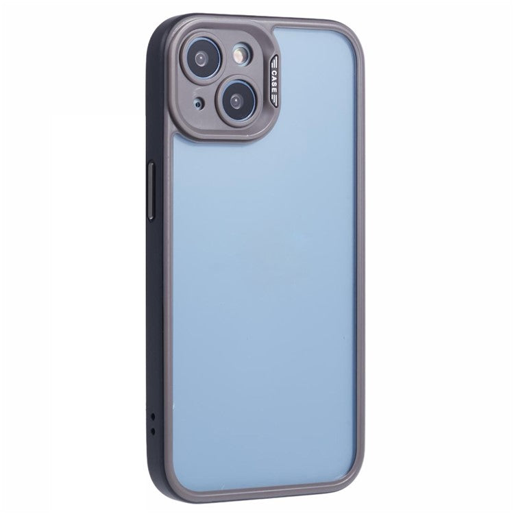 For-iPhone-13-/-14-Protective-Case-Shockproof-TPU+Acrylic-Cell-Phone-Cover---Titanium-Grey