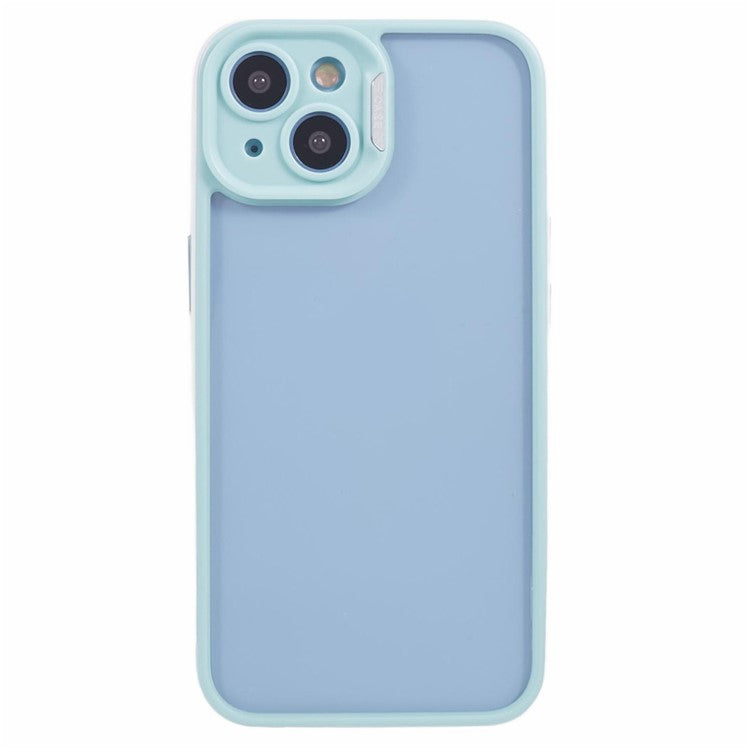 For-iPhone-13-/-14-Protective-Case-Shockproof-TPU+Acrylic-Cell-Phone-Cover---Baby-Blue