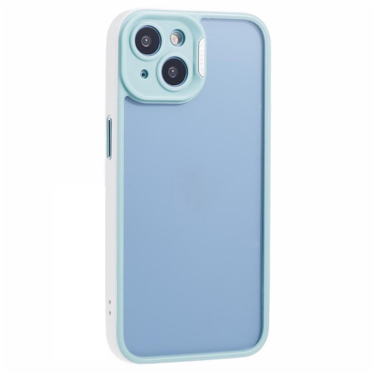 For-iPhone-13-/-14-Protective-Case-Shockproof-TPU+Acrylic-Cell-Phone-Cover---Baby-Blue