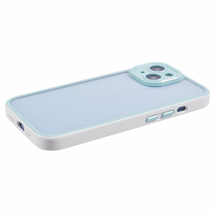 For-iPhone-13-/-14-Protective-Case-Shockproof-TPU+Acrylic-Cell-Phone-Cover---Baby-Blue