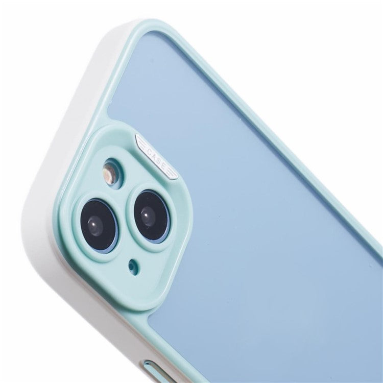 For-iPhone-13-/-14-Protective-Case-Shockproof-TPU+Acrylic-Cell-Phone-Cover---Baby-Blue