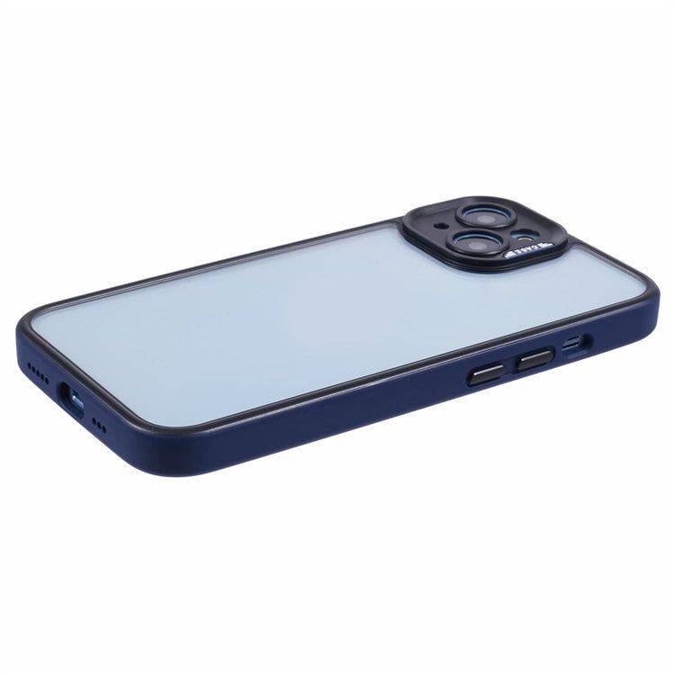 For-iPhone-13-/-14-Protective-Case-Shockproof-TPU+Acrylic-Cell-Phone-Cover---Titanium-Blue