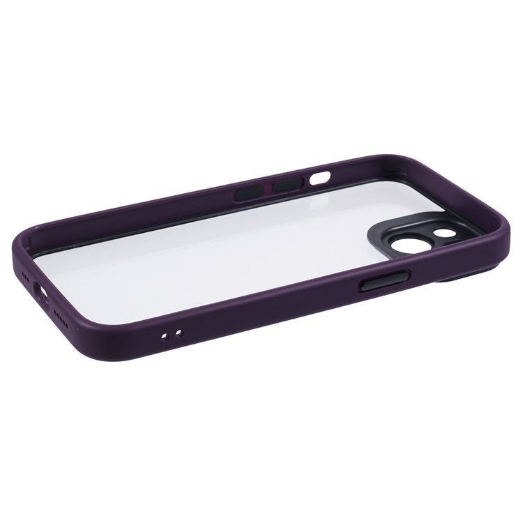 For-iPhone-13-/-14-Protective-Case-Shockproof-TPU+Acrylic-Cell-Phone-Cover---Dark-Purple