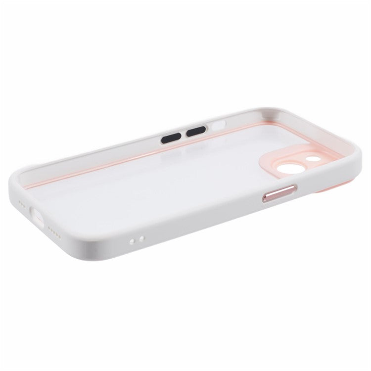 For-iPhone-13-/-14-Protective-Case-Shockproof-TPU+Acrylic-Cell-Phone-Cover---Pink