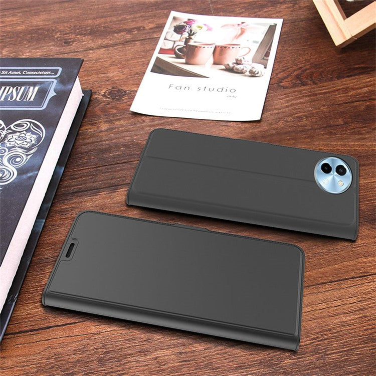 For vivo Y38 5G Case Card Holder PU Leather Protective Phone Cover - Black