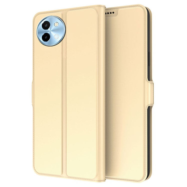 For vivo Y38 5G Case Card Holder PU Leather Protective Phone Cover - Gold