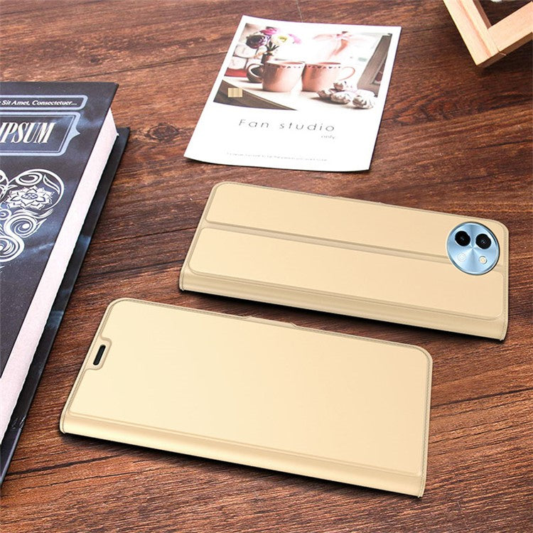 For vivo Y38 5G Case Card Holder PU Leather Protective Phone Cover - Gold